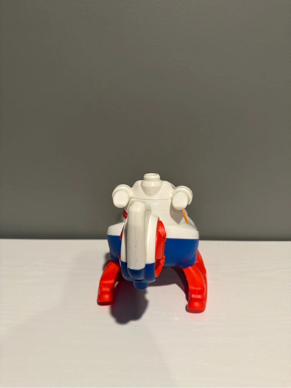 Kids White and Red helicopter Toy with Orange Seat tested and works